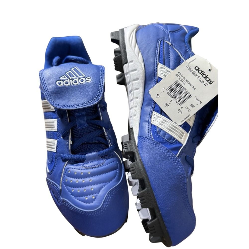 Adidas Triple Star 5 Low Baseball Cleats Size 8.5 Blue New NWT - Picture 4 of 6